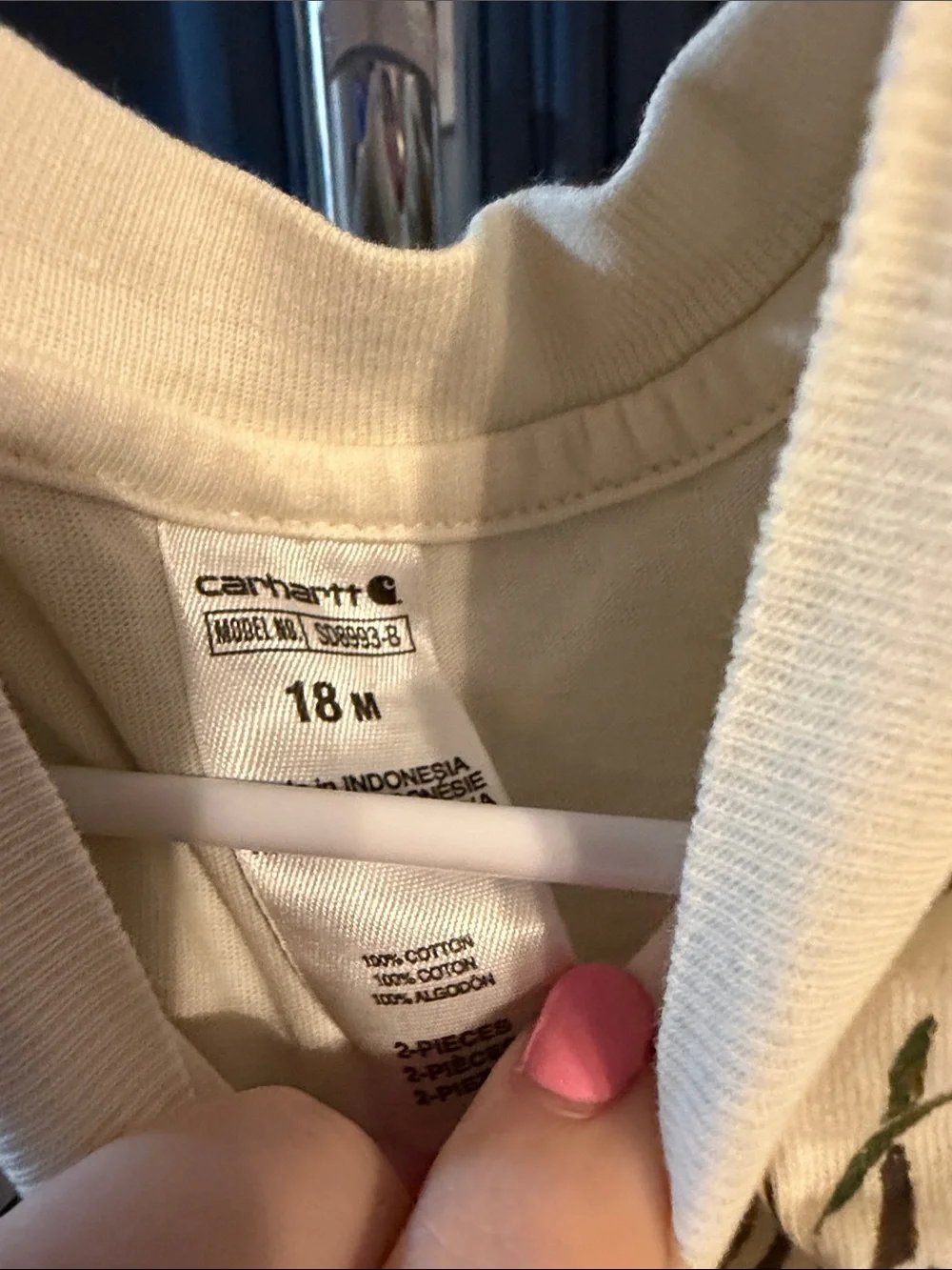 Carhartt Tan & White Striped Baby Overalls with Pocket